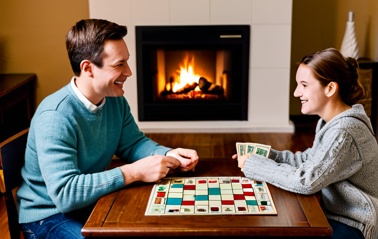 Family Game Night**

"A family of four, fully clothed in sweaters and jeans, sitting around a wooden table playing Monopoly, warm lighting, cozy living room setting with a fireplace, safe for work, appropriate content, perfect anatomy, natural proportions, family-friendly, high-resolution, professional photography."

**