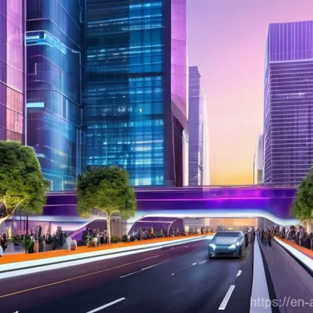 디지털 기술의 발전 - **Prompt 1: Futuristic Urban Oasis**
    "A vibrant, bustling futuristic city at sunset, with sleek,...