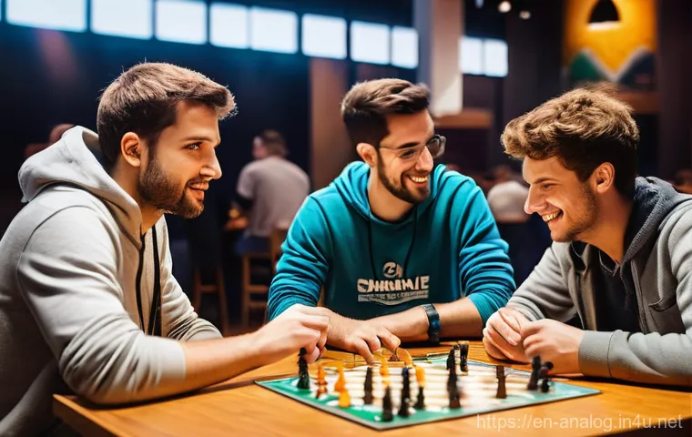 아날로그 게임 대회 - **From Casual to Competitive Play:**
    "A dynamic split image showcasing the evolution of analog g...