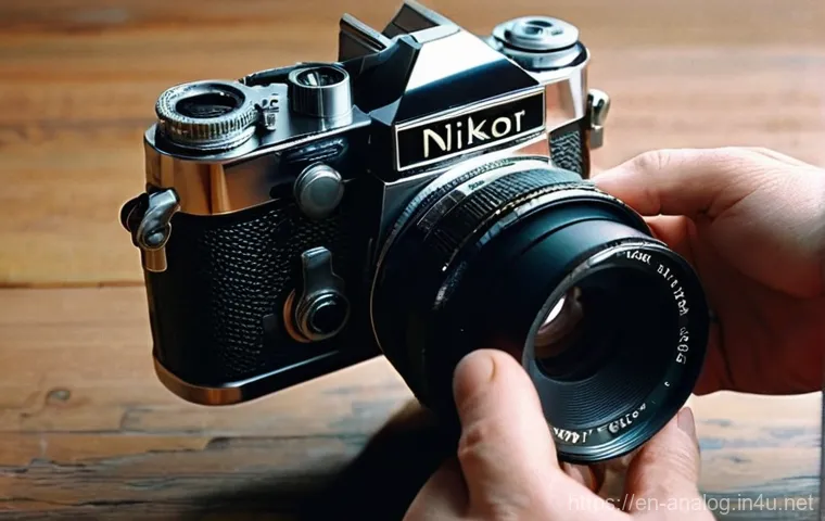 필름 카메라 사용법 - **"The Analog Treasure Hunt"**: A warmly lit, inviting antique shop or a bustling vintage camera sta...