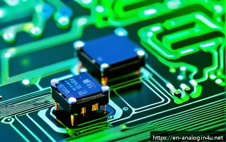 아날로그 전압 증폭기 - A highly detailed close-up illustration of a bipolar junction transistor (BJT) and a field-effect tr...